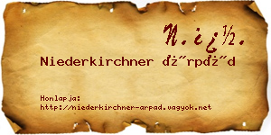 Niederkirchner Árpád névjegykártya