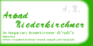 arpad niederkirchner business card